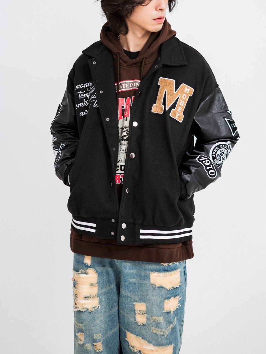 Tntwear® - Western Cowboy Skull PU Varsity Jacket tntwear1