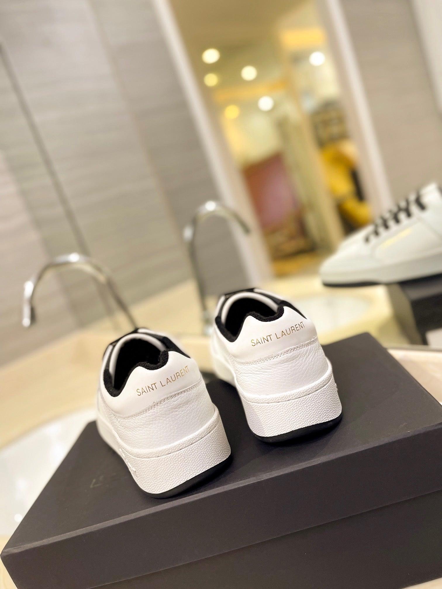 VSL Black and White Leather Sneakers-165 - tntwear1