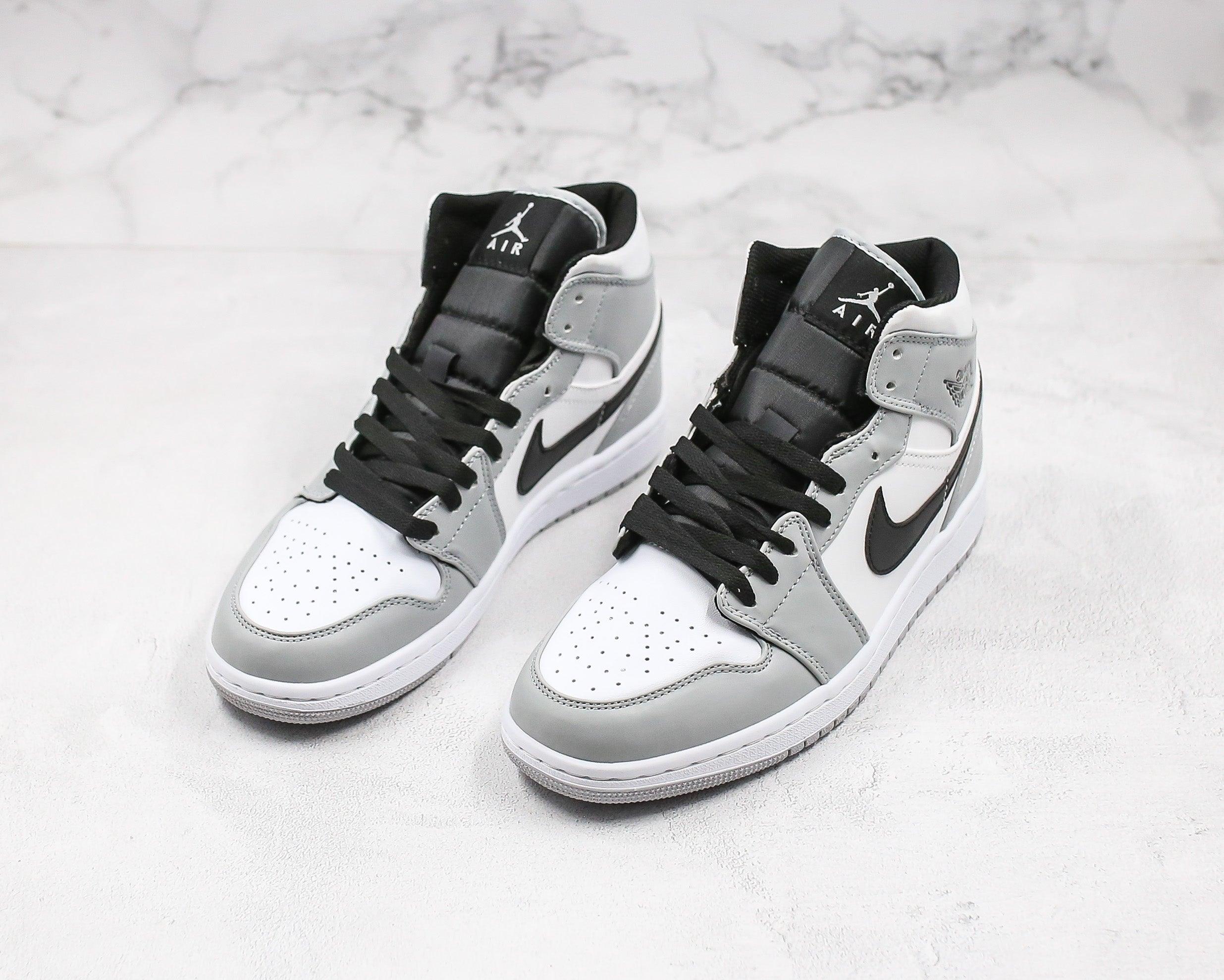 Custom Jordan 1 Mid Light Smoke Grey High Q - tntwear1