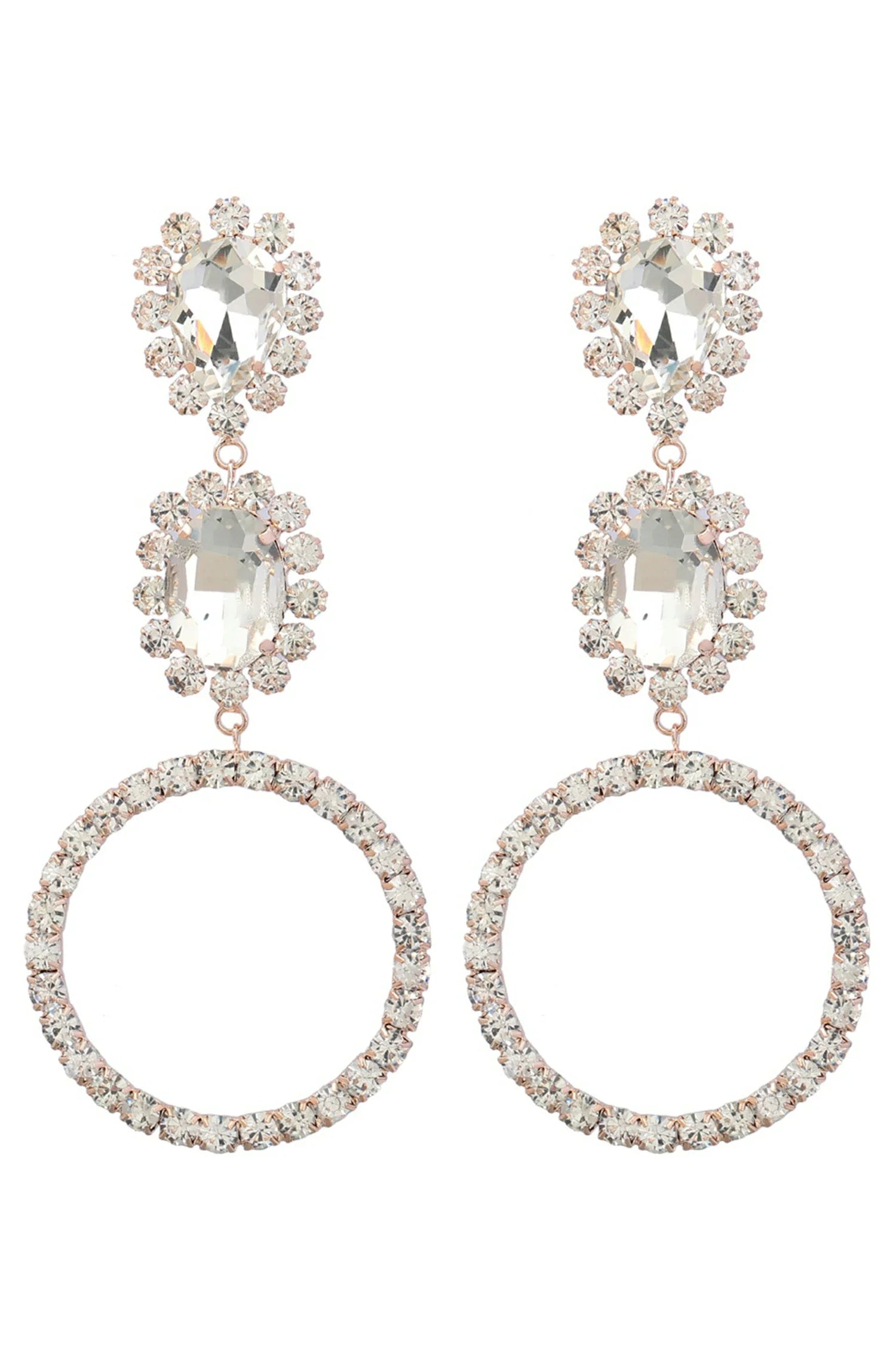 Deeandra Floral Diamond Hoop Earrings