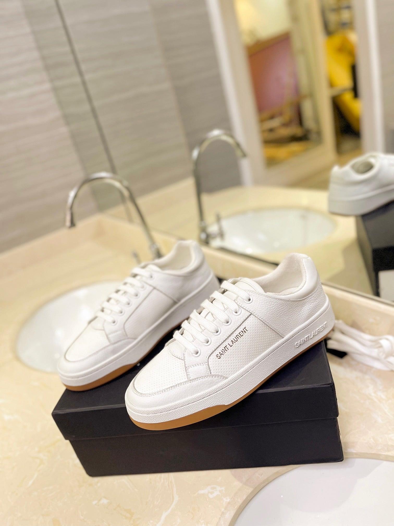 VSL White Leather Sneakers-170 - tntwear1