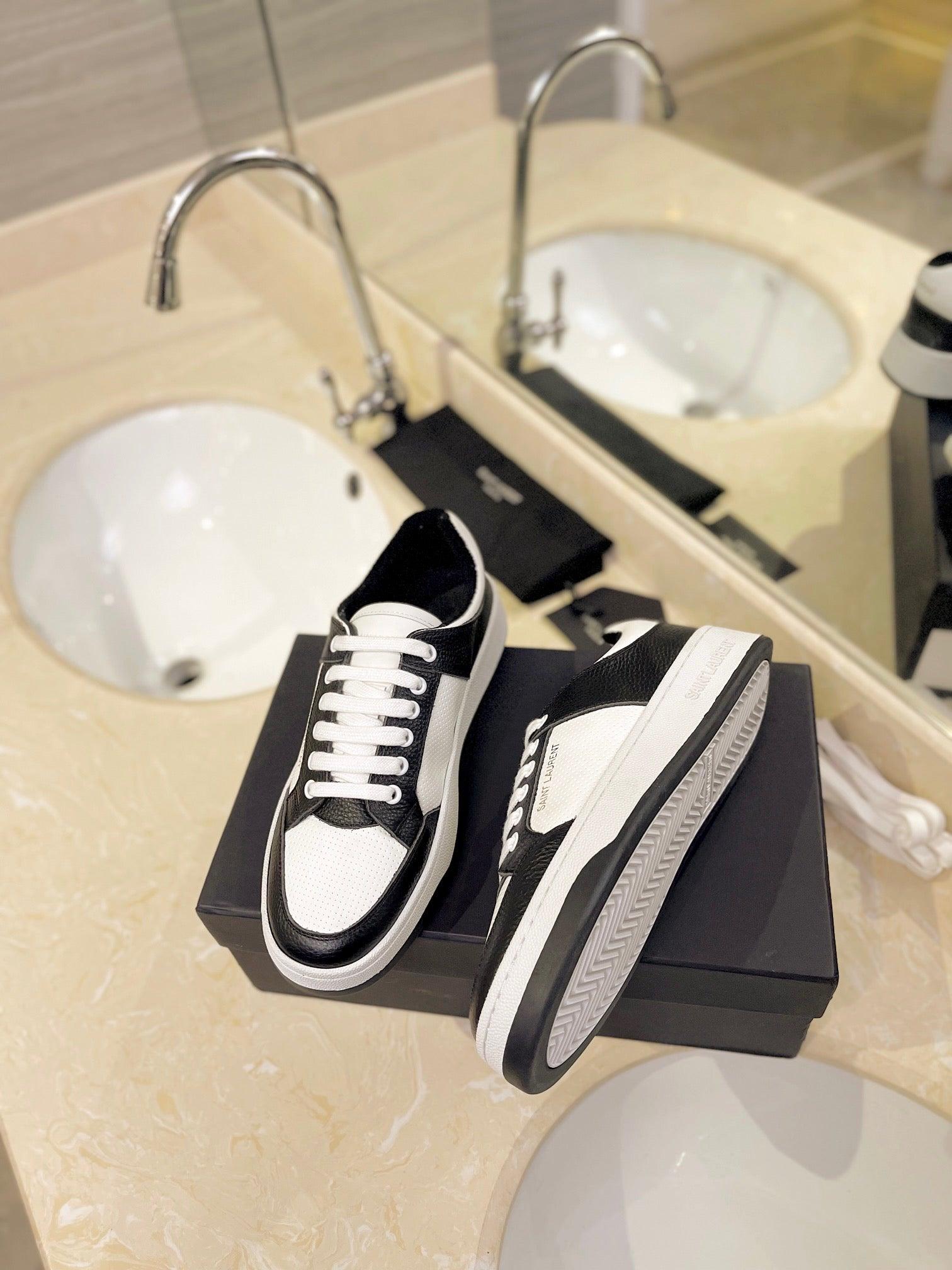 VSL Black and White Leather Sneakers-167 - tntwear1