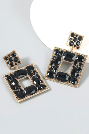 Annelise Square Crystal Diamond Earrings