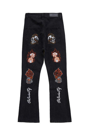 Tntwear High Street Embroidery Retro Jeans - 1574 - tntwear1