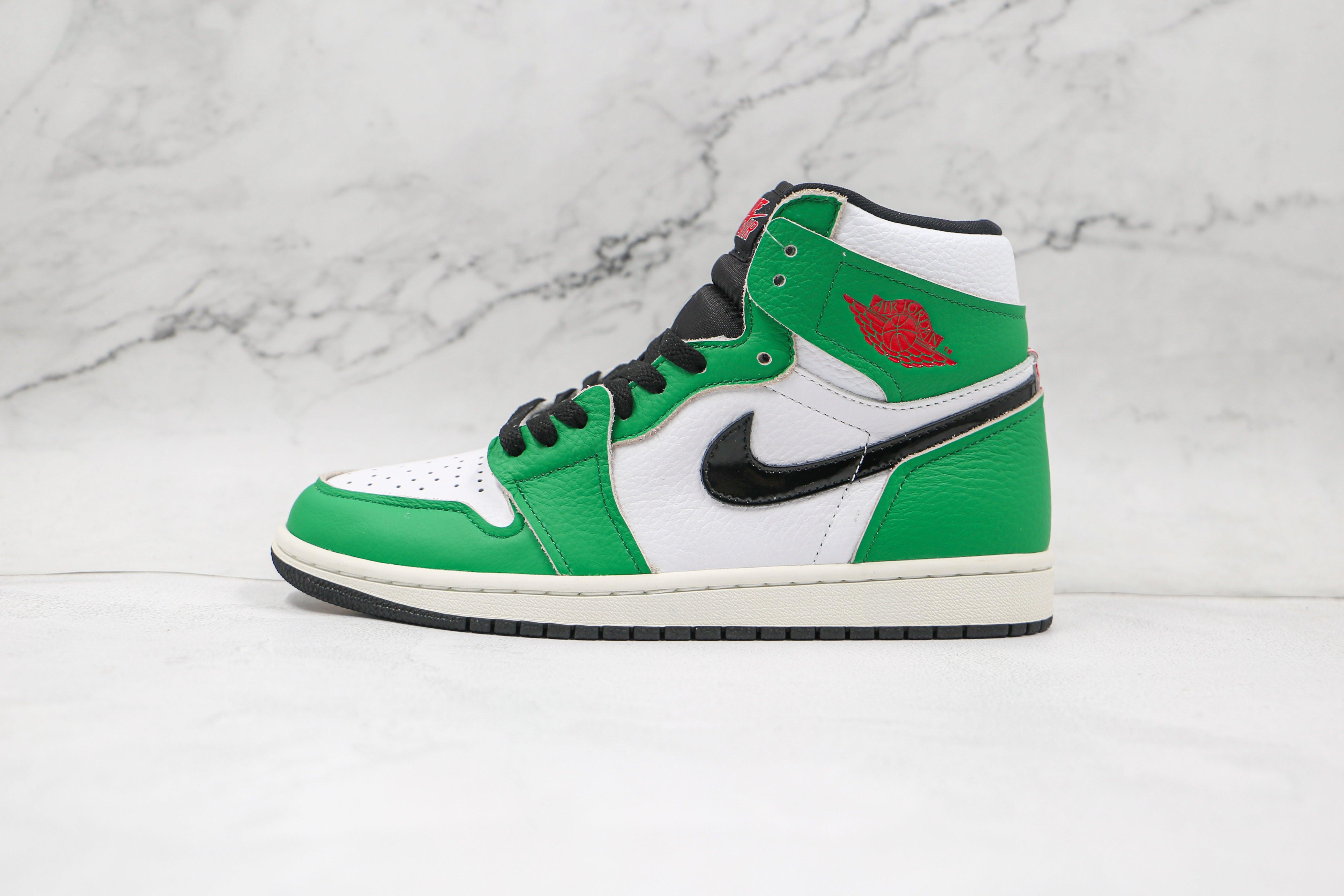 Custom GREEN Jordan 1 High Q ( Customs And Box ), Jordan 1 Sneakers Active - tntwear1