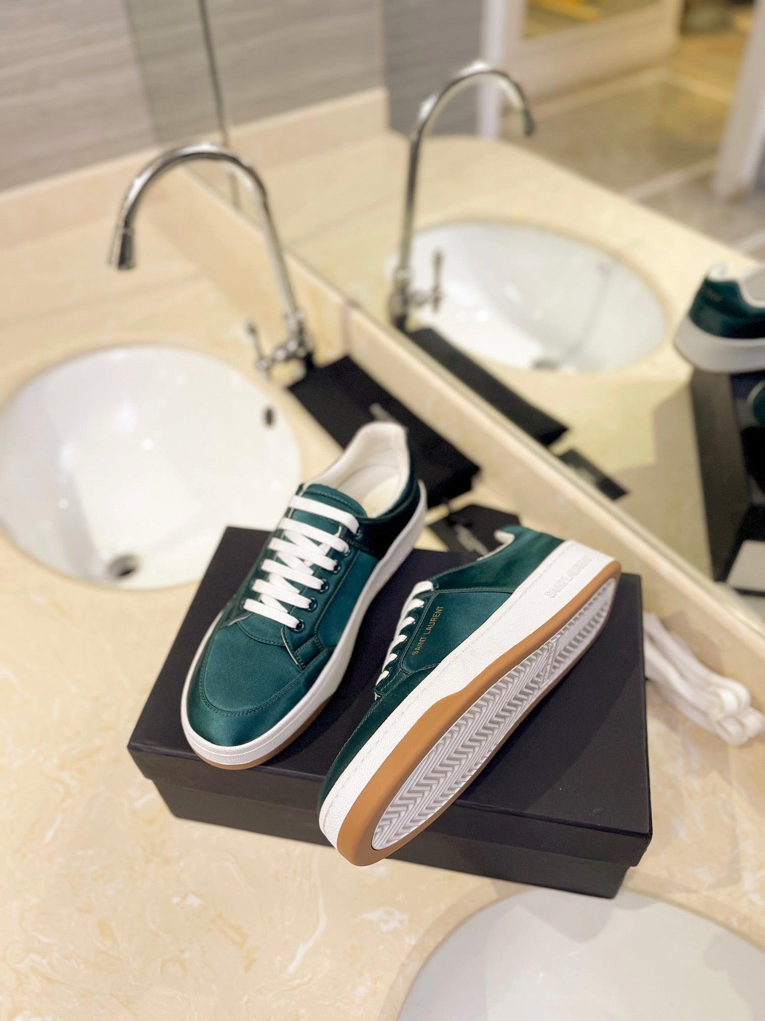 VSL Green Leather Sneakers-173 - tntwear1