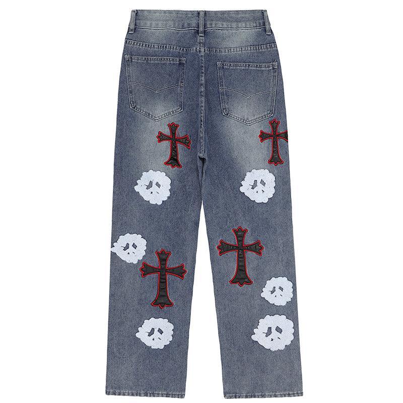 1984 Distressed Jeans Chrome Heart Ghost - tntwear1