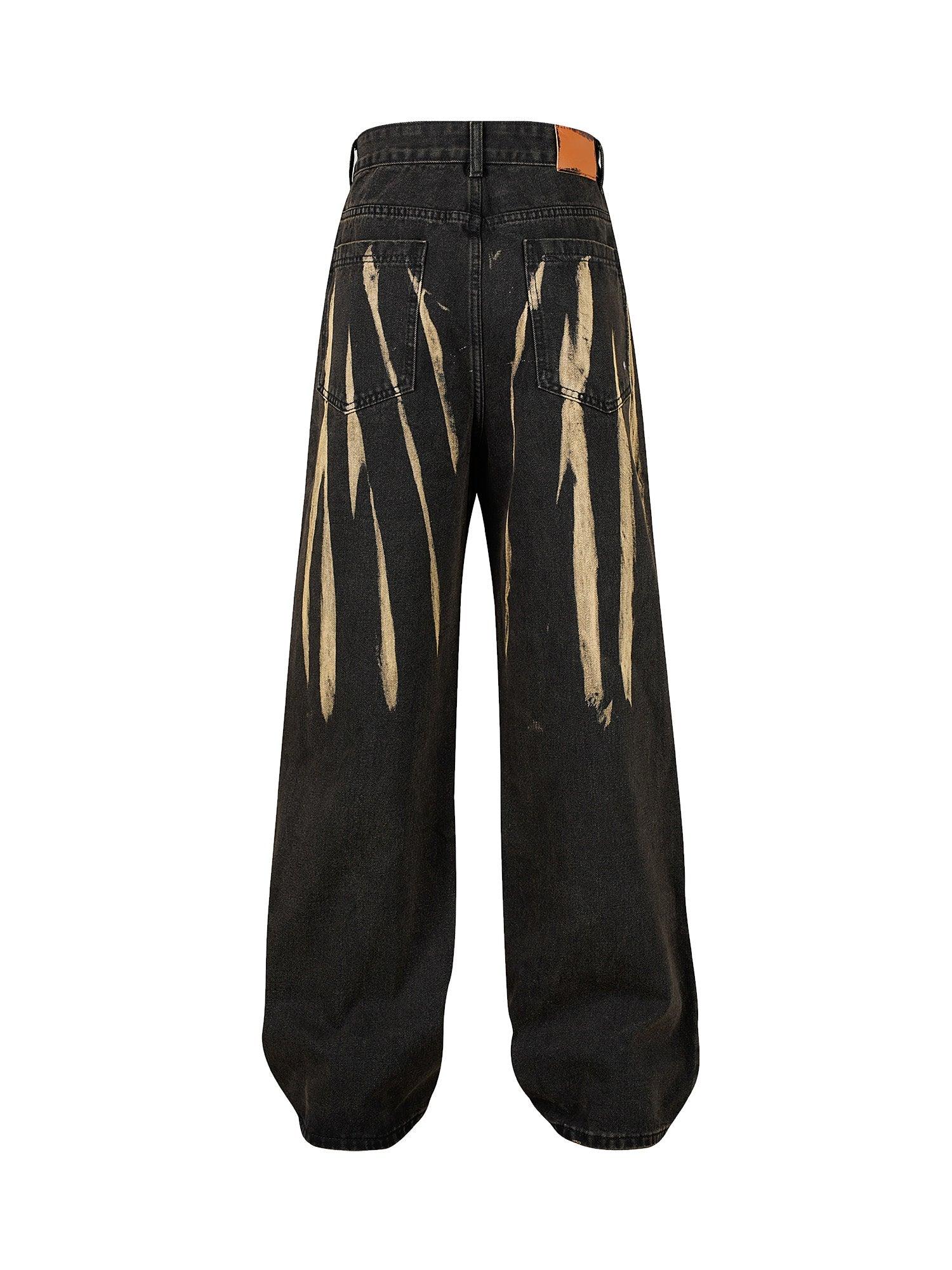 Tntwear High Street Hip Hop Hand-painted Spray-painted Jeans - tntwear1