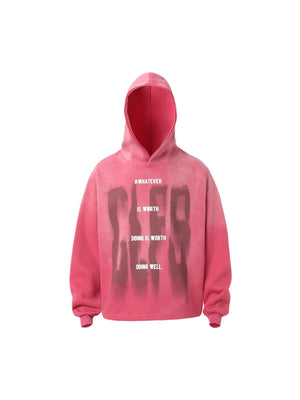 Tntwear Gradient Letter Distressed Pullover Hoodie