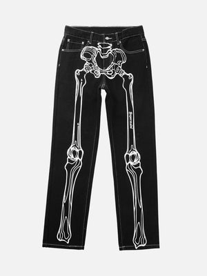 1984 Hip Hop Bones Embroidered Jeans - 1859 - tntwear1