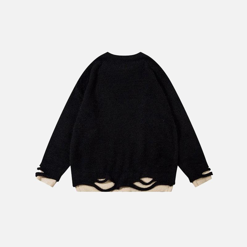 Rabbit Jacquard Chain Knitted Sweater - tntwear1