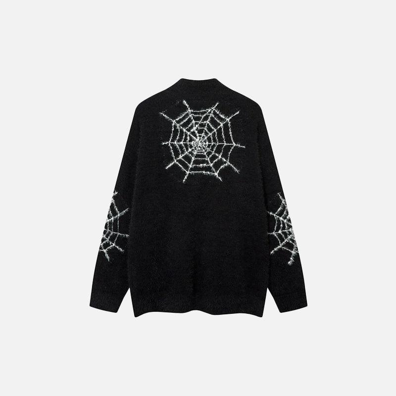 Vintage Zipper Spider Web Sweater - tntwear1