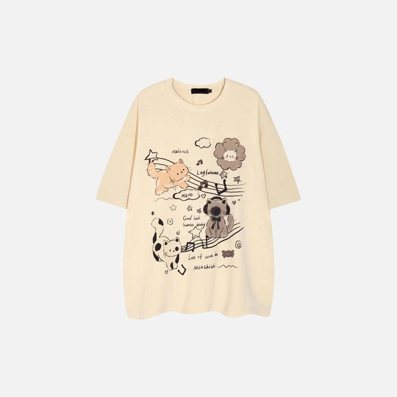 Kanji Cats Graffiti T-shirt - tntwear1