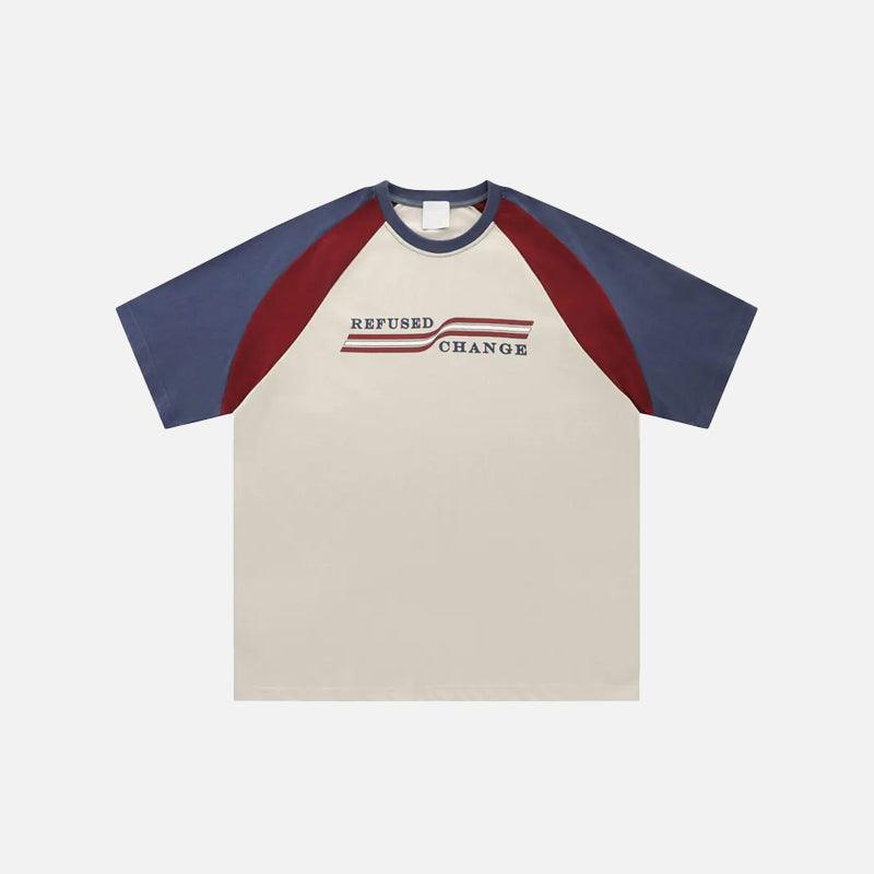 Y2K Letter Striped Print T-shirt - tntwear1