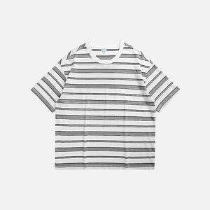 Loose Striped Contrast Color T-shirt - tntwear1