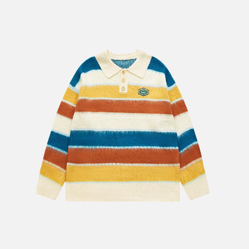 Vintage Polo Colors Strips Sweater - tntwear1