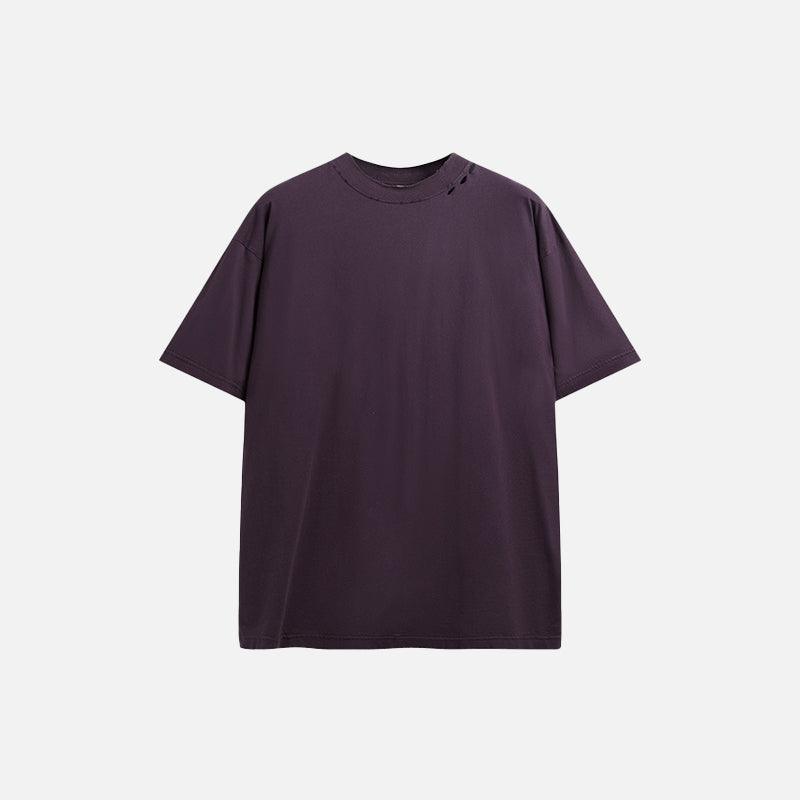 High-neck Respecting Solid Loose T-shirt - tntwear1