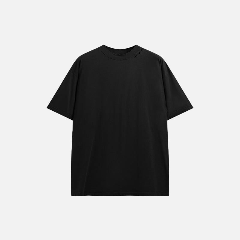 High-neck Respecting Solid Loose T-shirt - tntwear1