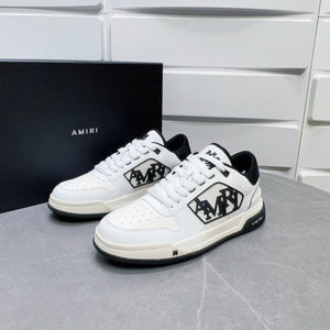 AMR Classic Low White and Black Sneakers-126 - tntwear1