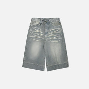 Washed Blue Wide-leg Jorts - tntwear1