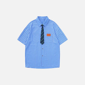 Spring Necktie Striped Shirt - tntwear1