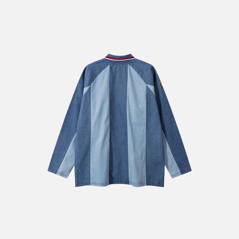 Blue Stripes Vintage Long Sleeve T-shirt - tntwear1