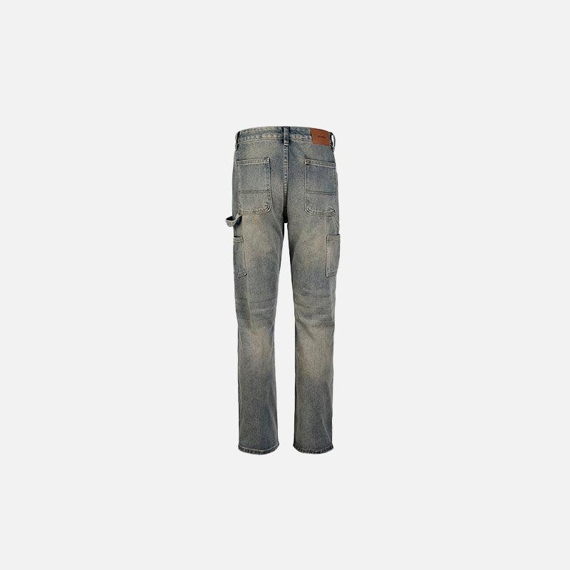 Vintage Washed Straight-Leg Denim Jeans - tntwear1