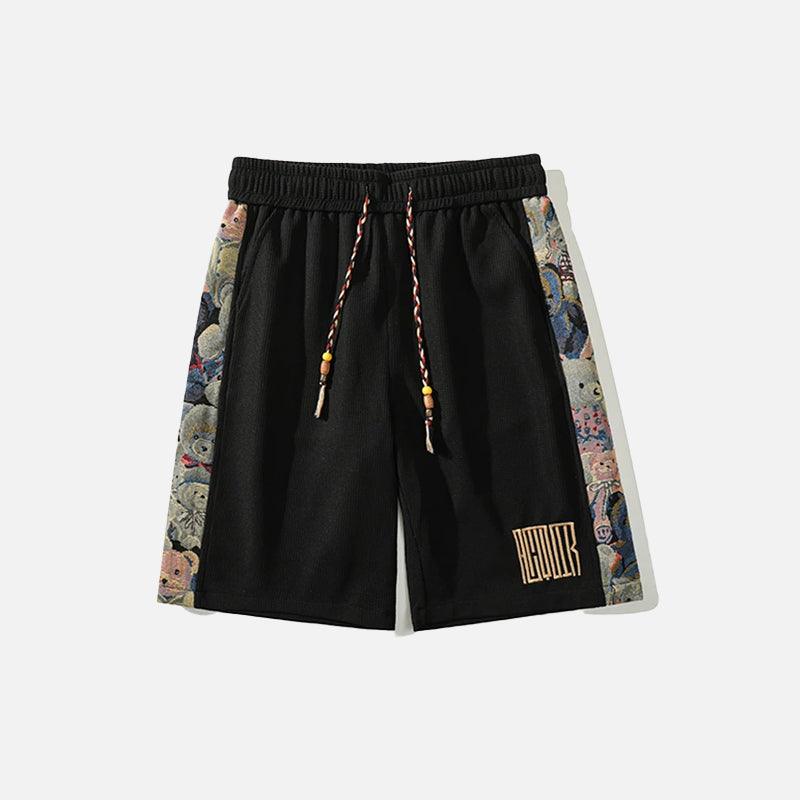 Vintage Bear Side Print Shorts - tntwear1