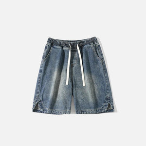 Washed Sports Denim Shorts - tntwear1