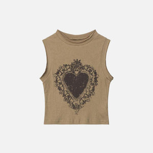 Vintage Royal Heart Women's Cropped Top - tntwear1