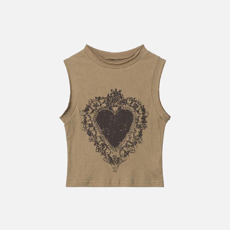 Vintage Royal Heart Women's Cropped Top - tntwear1