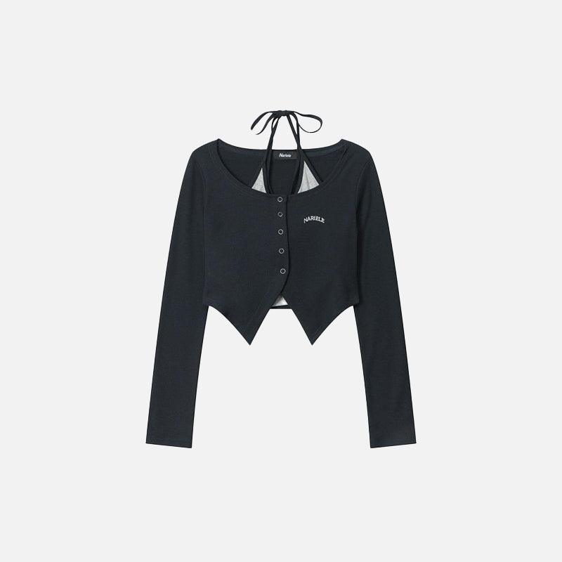 Women's Retro Two-piece Cardigan - tntwear1