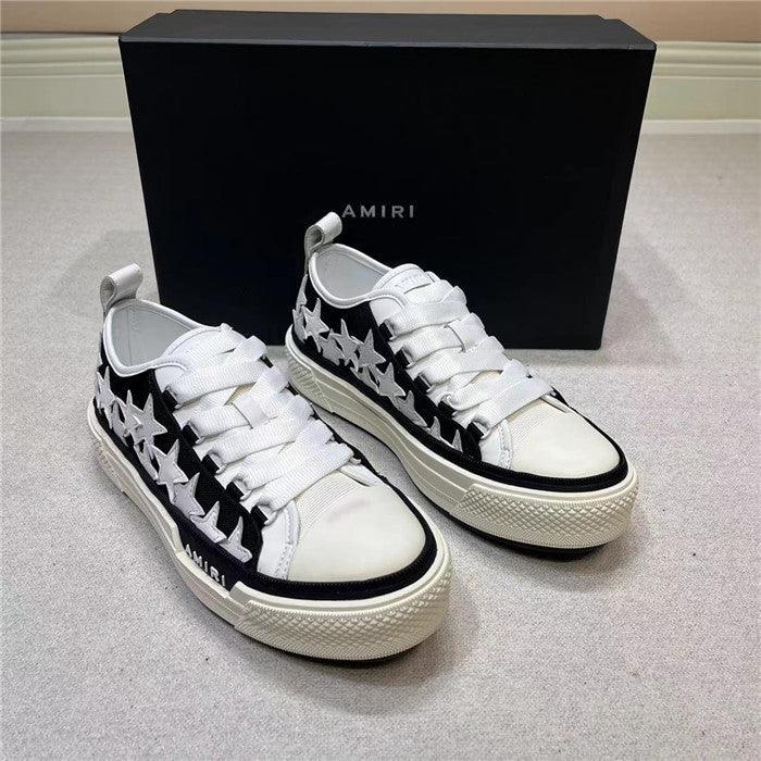 AMR Men Stars Court Low Black and White Sneakers-196 - tntwear1