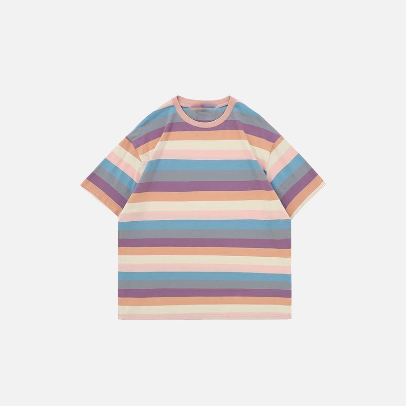 Pastel Rainbow Stripes T-shirt - tntwear1