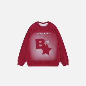 Y2k Star Print Sweatshirt - tntwear1