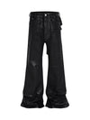 Tntwear Black Wax Coated Flare Jeans - tntwear1