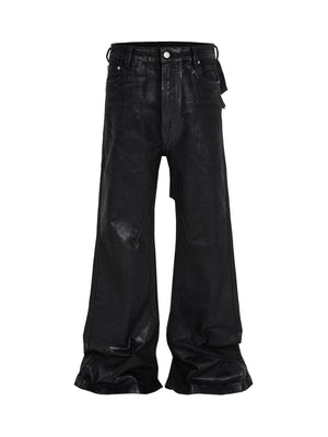 Tntwear Black Wax Coated Flare Jeans - tntwear1