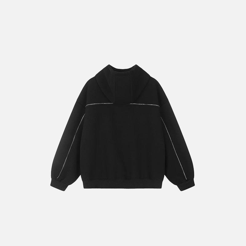 Curved Seam Zip-Up Hoodie - tntwear1