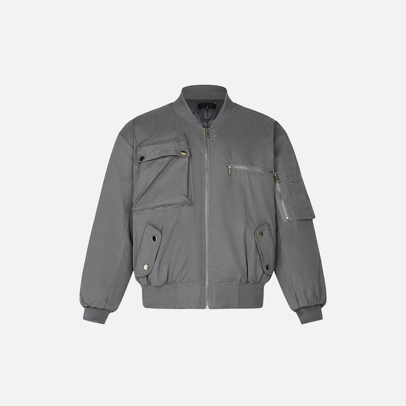 Retro Classic Multi-Pocket Bomber Jacket - tntwear1