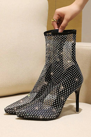 Brittney Mesh Diamond Boots