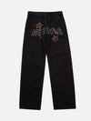 1984 American High Street Patchwork Star Embroidered Jeans - tntwear1