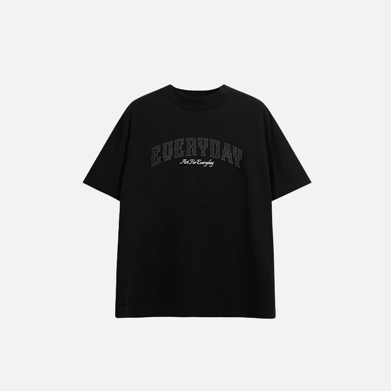 Embroidered Loose T-shirt - tntwear1