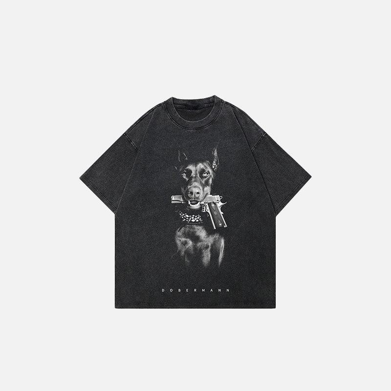 Doberman Gangster Dog Graphic T-shirt - tntwear1