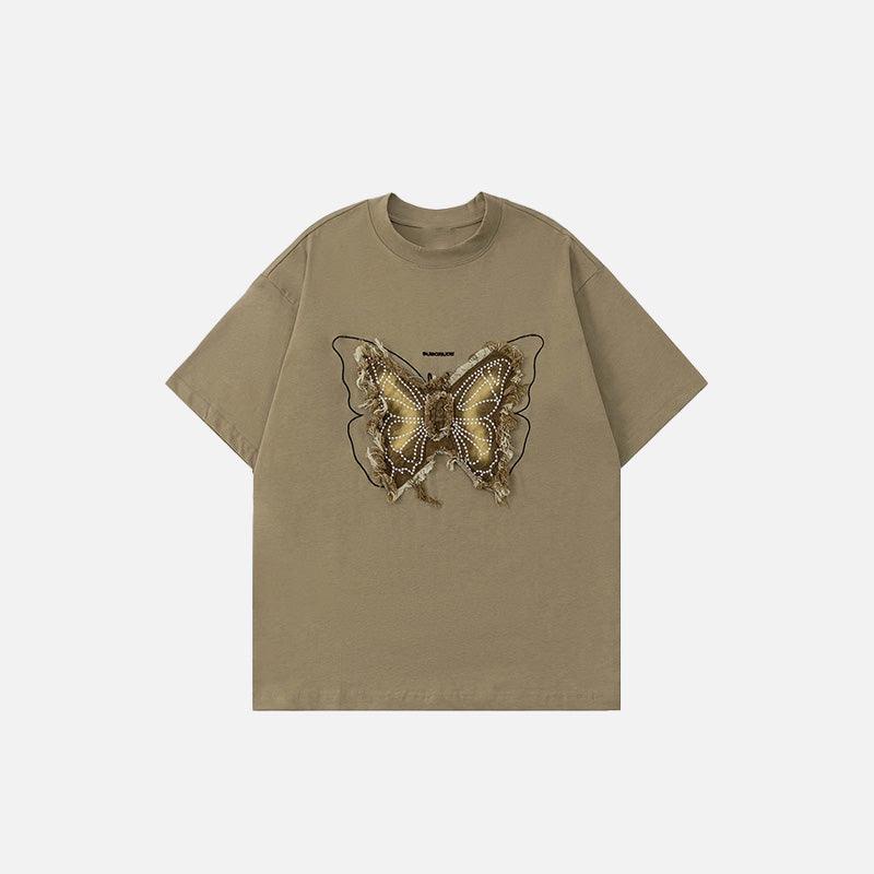 Y2K Butterfly Embroidery T-Shirt - tntwear1