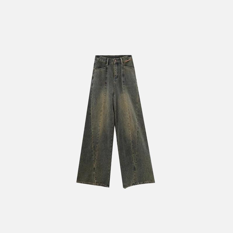 Vintage Washed Wide-Leg Crop Jeans - tntwear1