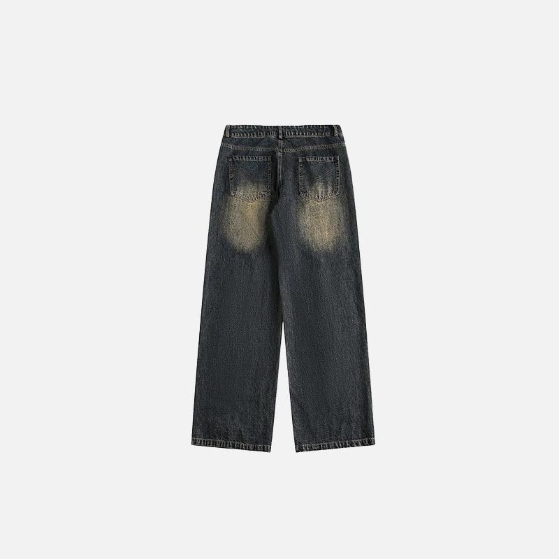 Faded Blue Distressed Denim Jeans - tntwear1