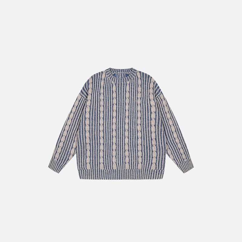 Vintage Stripes Loose Sweater - tntwear1