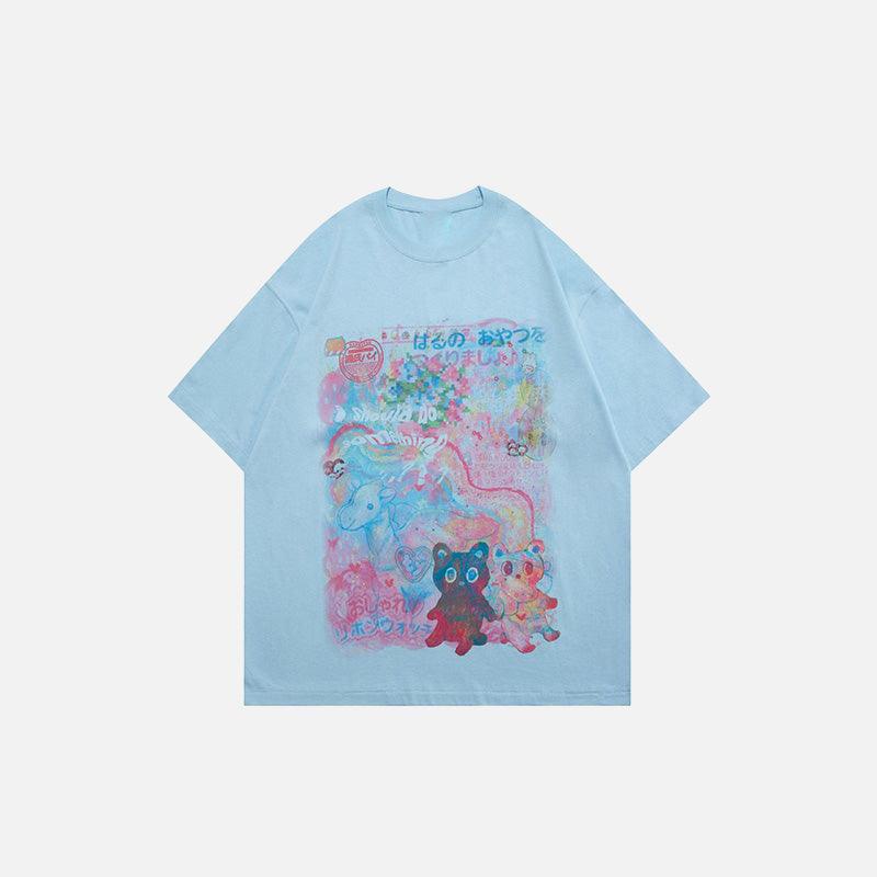 Loose Cute Cartoon Printed T-Shirt - tntwear1