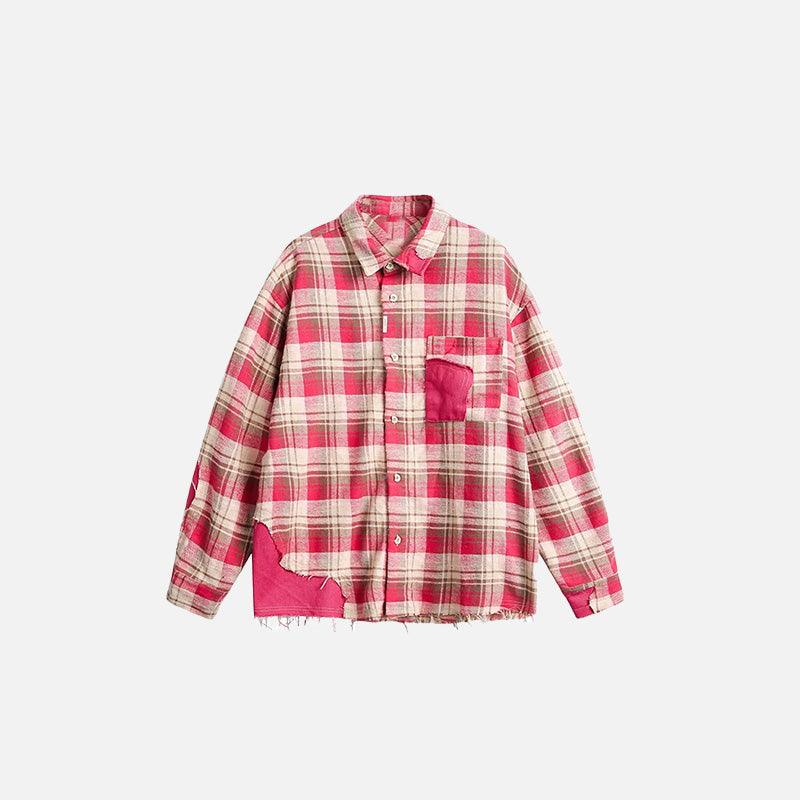 Broken Red Plaid Shirt - tntwear1