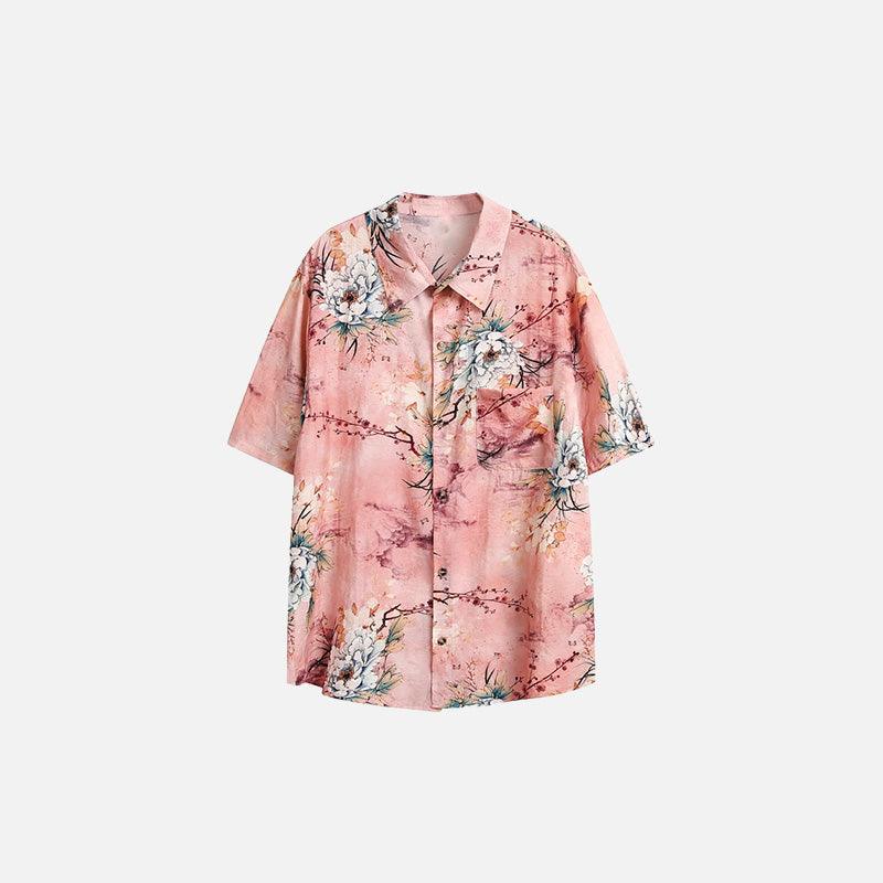 Nylon Floral Elegant Shirt - tntwear1